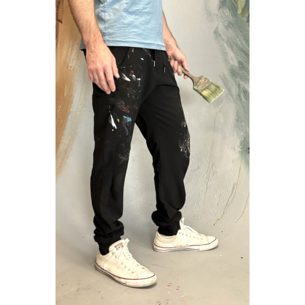 Paint-Splattered Pants Size Medium Artist Chris Carlson Mural Thrashed Distress